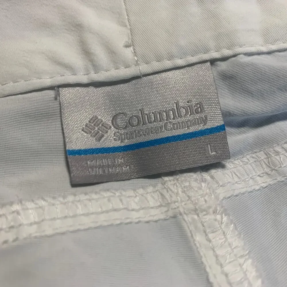NWT Columbia PFG fishing Sandy River Shorts white nylon women's size large